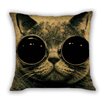 Huado dekoračná obliečka na vankúš 45x45 Mačka s okuliarmi
