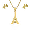 Súprava šperkov z chirurgickej ocele Eiffelovka Zlatá