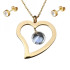 Súprava šperkov z chirurgickej ocele Srdce - Zlatý