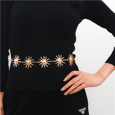 Ozdobný retiazkový kovový opasok Slniečko zlaté