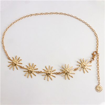 Ozdobný retiazkový kovový opasok Slniečko zlaté