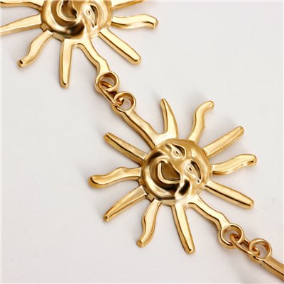 Ozdobný retiazkový kovový opasok Slniečko strieborné