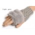 Sivé pletené dámske rukavice bezprstové s kožúškom