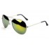 Slnečné okuliare pilotky zelené zrcadllové - stříbný rám