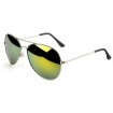 Slnečné okuliare pilotky zelené zrcadllové - stříbný rám