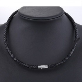 Kožený pletený náhrdelník  - 6mm
