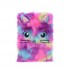 Plyšový zápisník denník A5 Farebná mačka