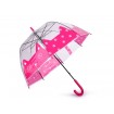 Dievčenský priehľadný dáždnik Ružová Mačka