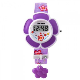 SKMEI 1144 digitálne dievčenské hodinky Flowers Fialové