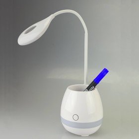 Stolná LED lampa s bluetooth reproduktorom Biela